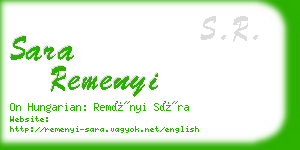 sara remenyi business card